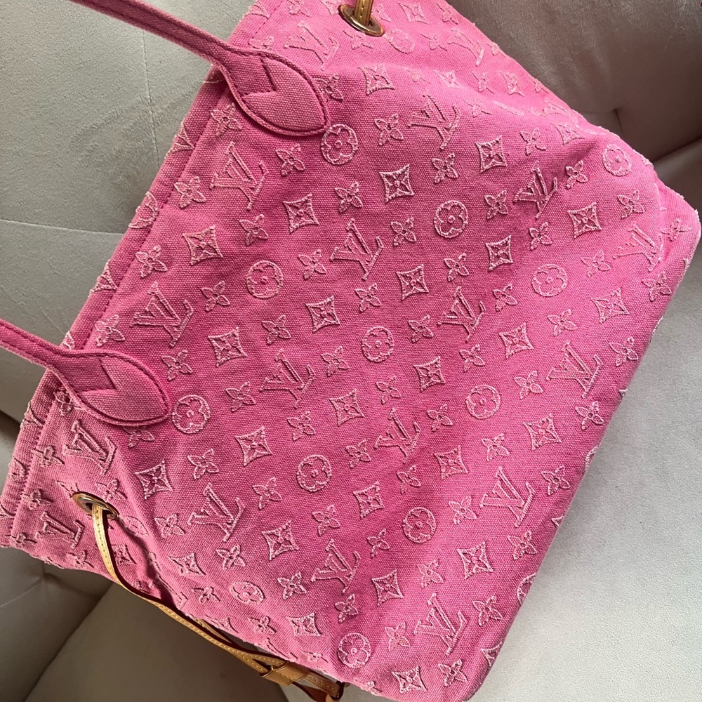 Louis Vuitton Neverfull denim monogram pink - Picture 7 of 12